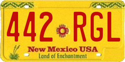 NM license plate 442RGL