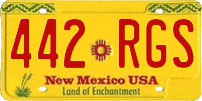 NM license plate 442RGS