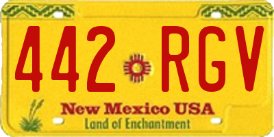 NM license plate 442RGV