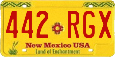 NM license plate 442RGX