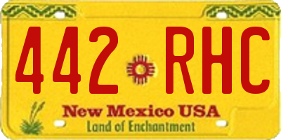 NM license plate 442RHC