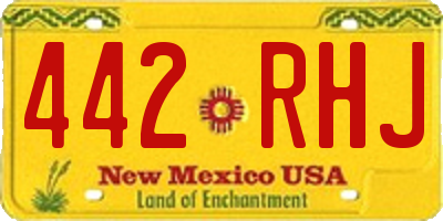 NM license plate 442RHJ