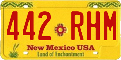 NM license plate 442RHM