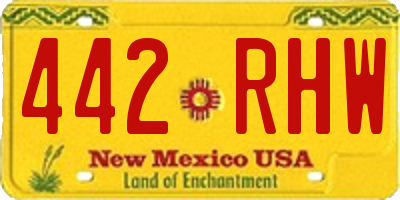 NM license plate 442RHW