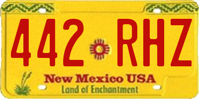 NM license plate 442RHZ