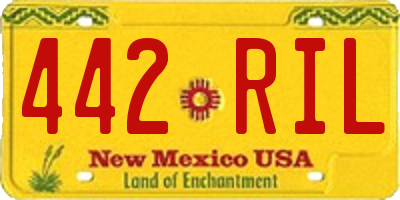 NM license plate 442RIL