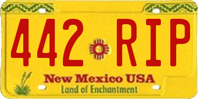 NM license plate 442RIP