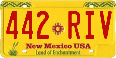 NM license plate 442RIV
