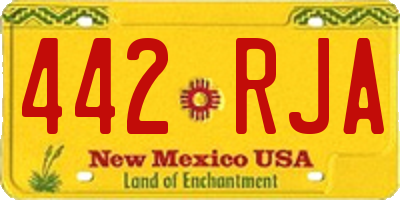 NM license plate 442RJA