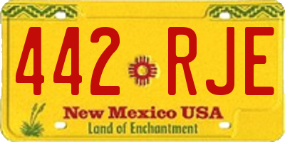 NM license plate 442RJE