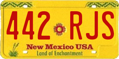 NM license plate 442RJS