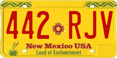 NM license plate 442RJV