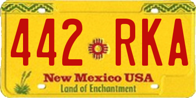 NM license plate 442RKA