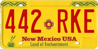 NM license plate 442RKE