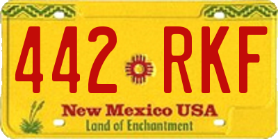 NM license plate 442RKF