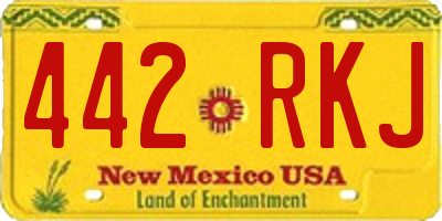 NM license plate 442RKJ