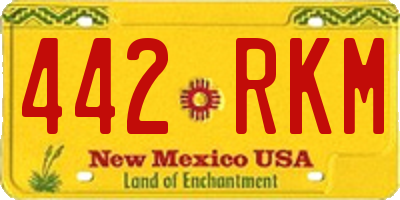 NM license plate 442RKM