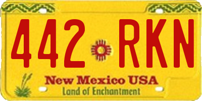 NM license plate 442RKN