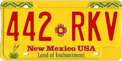 NM license plate 442RKV