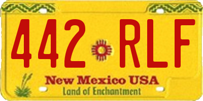 NM license plate 442RLF