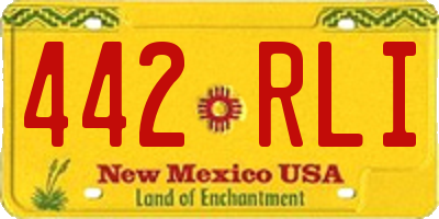 NM license plate 442RLI