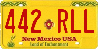 NM license plate 442RLL