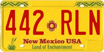NM license plate 442RLN