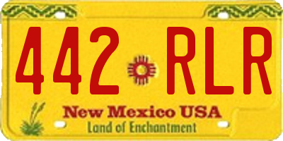 NM license plate 442RLR