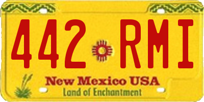 NM license plate 442RMI