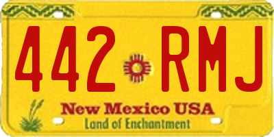 NM license plate 442RMJ