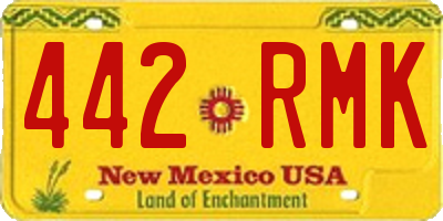 NM license plate 442RMK