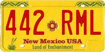 NM license plate 442RML
