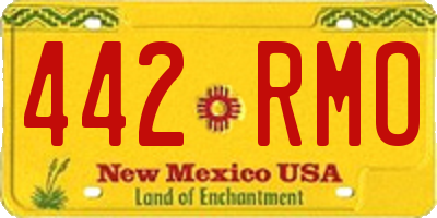 NM license plate 442RMO