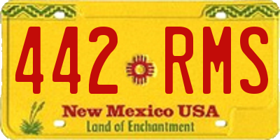 NM license plate 442RMS