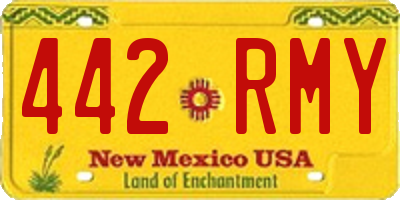 NM license plate 442RMY