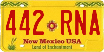 NM license plate 442RNA