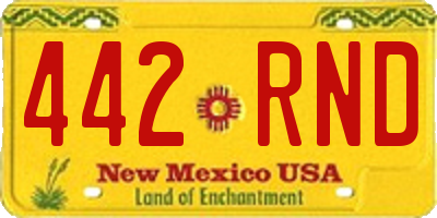 NM license plate 442RND