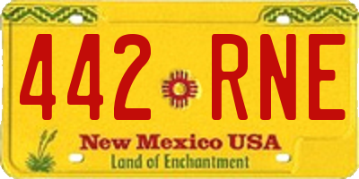NM license plate 442RNE