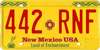 NM license plate 442RNF