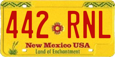 NM license plate 442RNL