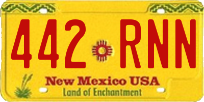 NM license plate 442RNN