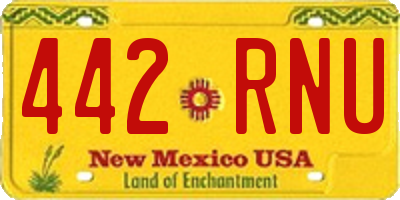 NM license plate 442RNU