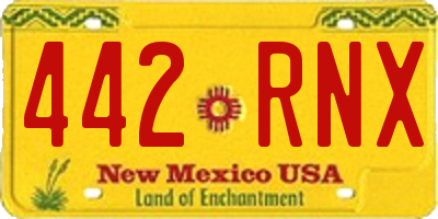 NM license plate 442RNX