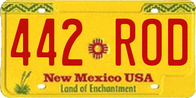 NM license plate 442ROD