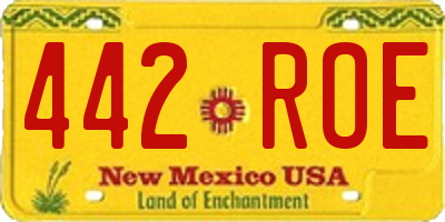 NM license plate 442ROE