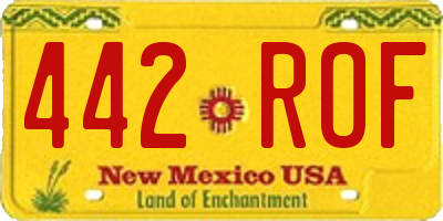 NM license plate 442ROF