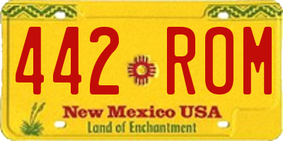 NM license plate 442ROM