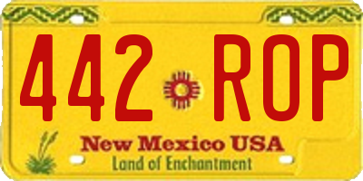 NM license plate 442ROP