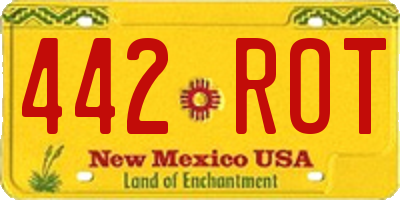 NM license plate 442ROT