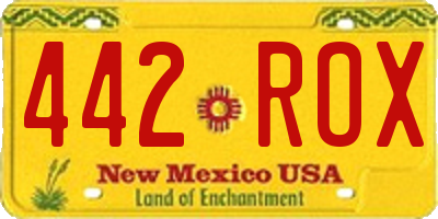 NM license plate 442ROX